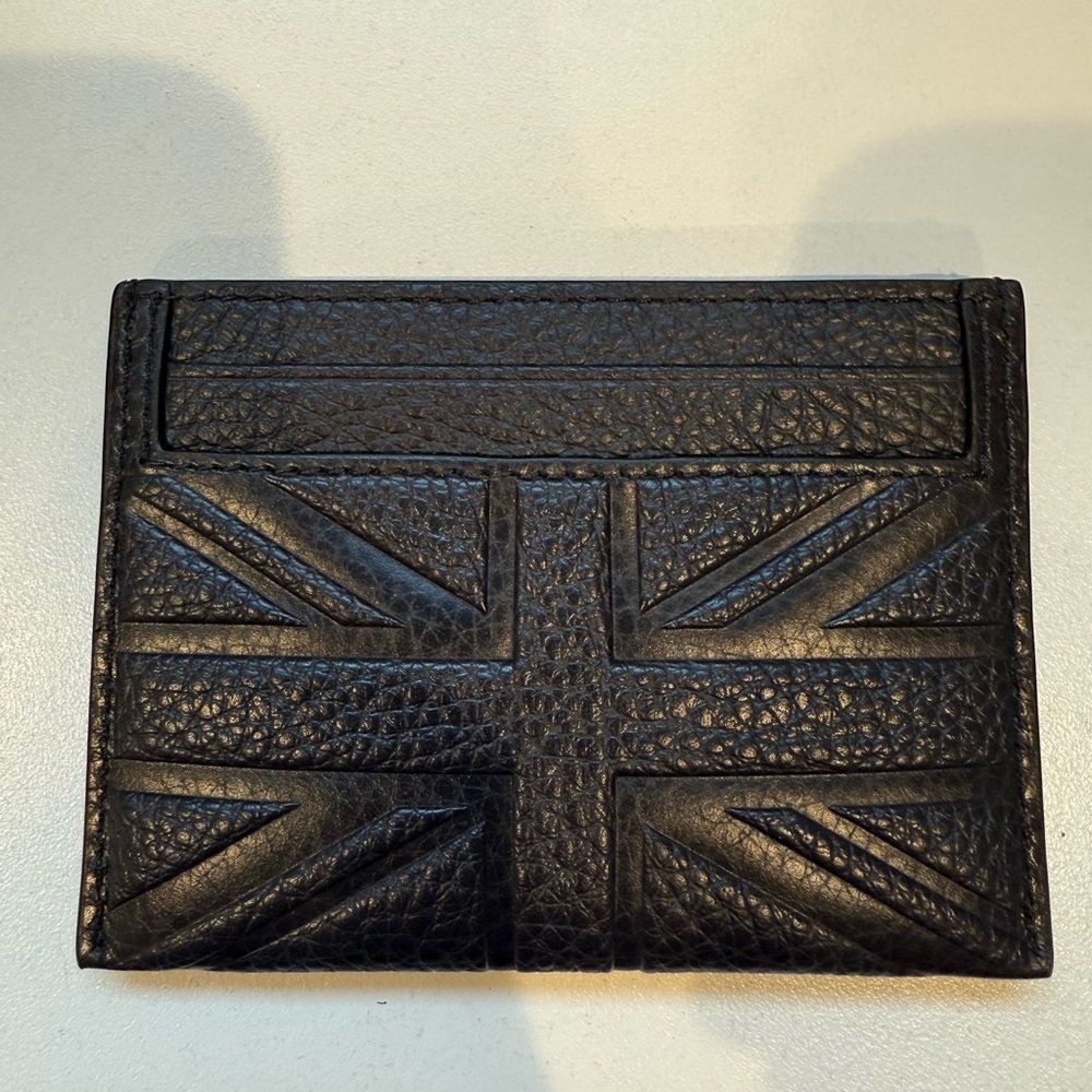 Black Union Jack Embossed Leather Card Holder